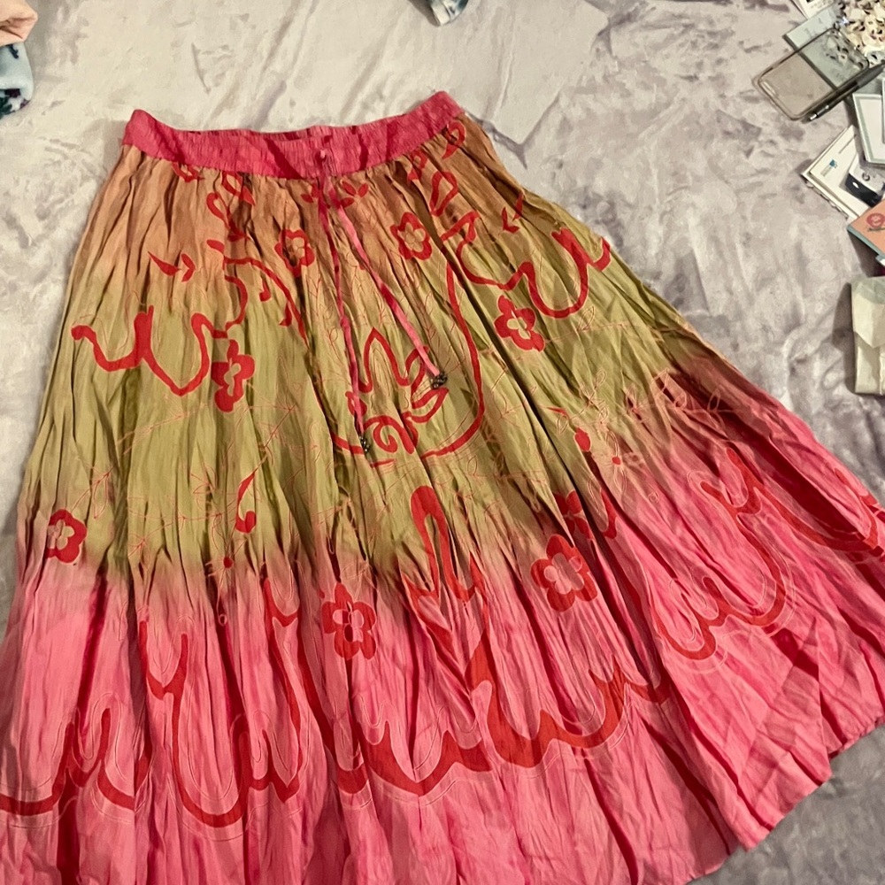 Savannah Pink and Tan Skirt